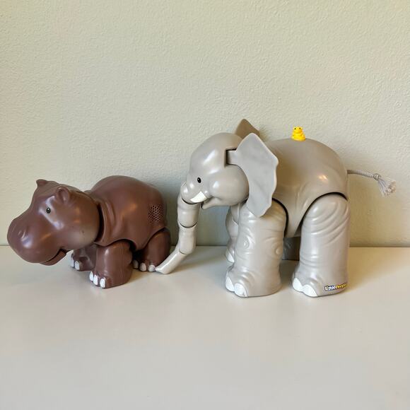 Fisher-Price Big Zoo Elephant and Hippo Interactive Toy Lot Working - Picture 3 of 8